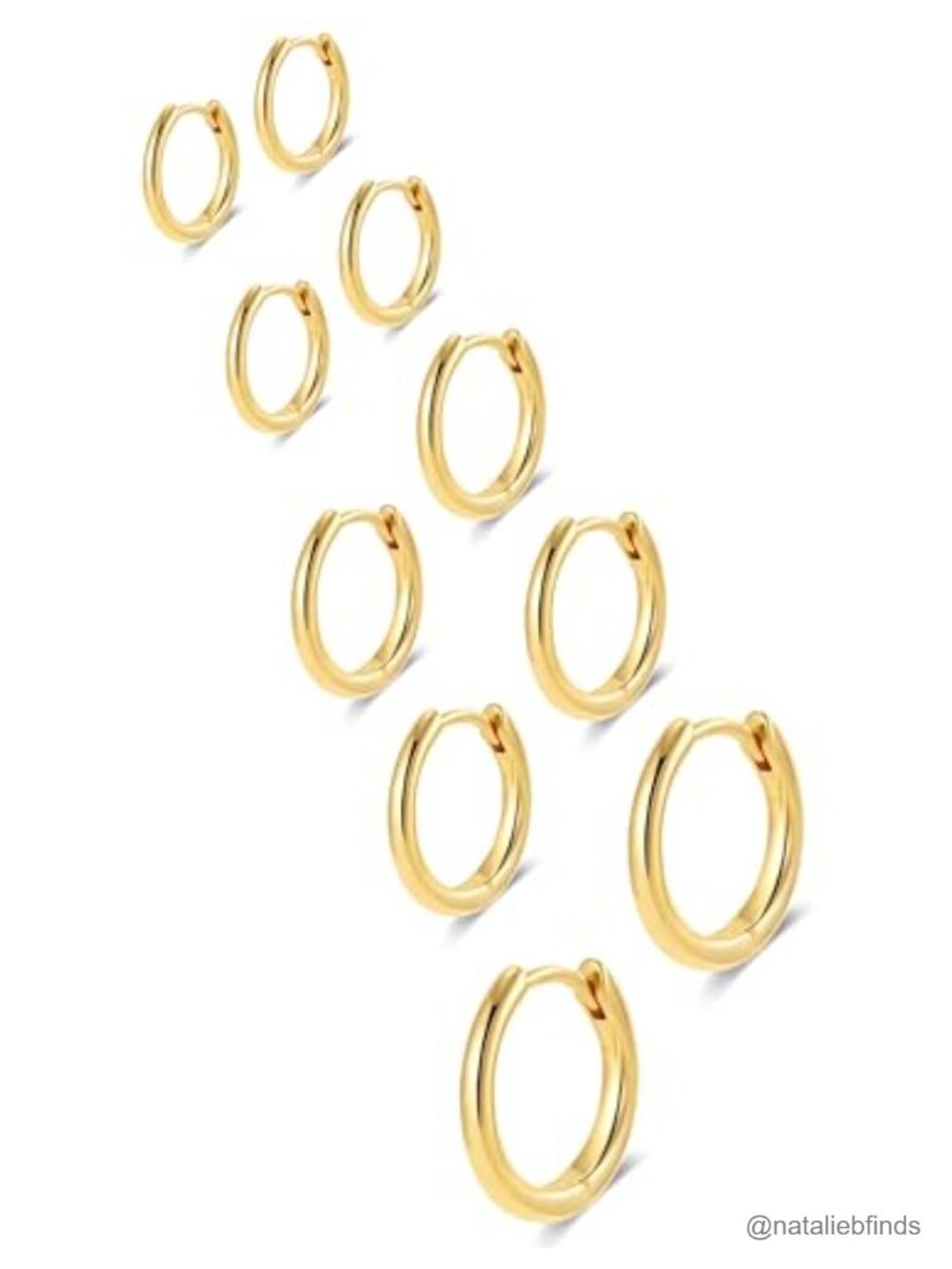 Huggie Hoop Earrings Set Hypoallergenic 316L Surgical Steel Small Gold Plated - Picture 1 of 6